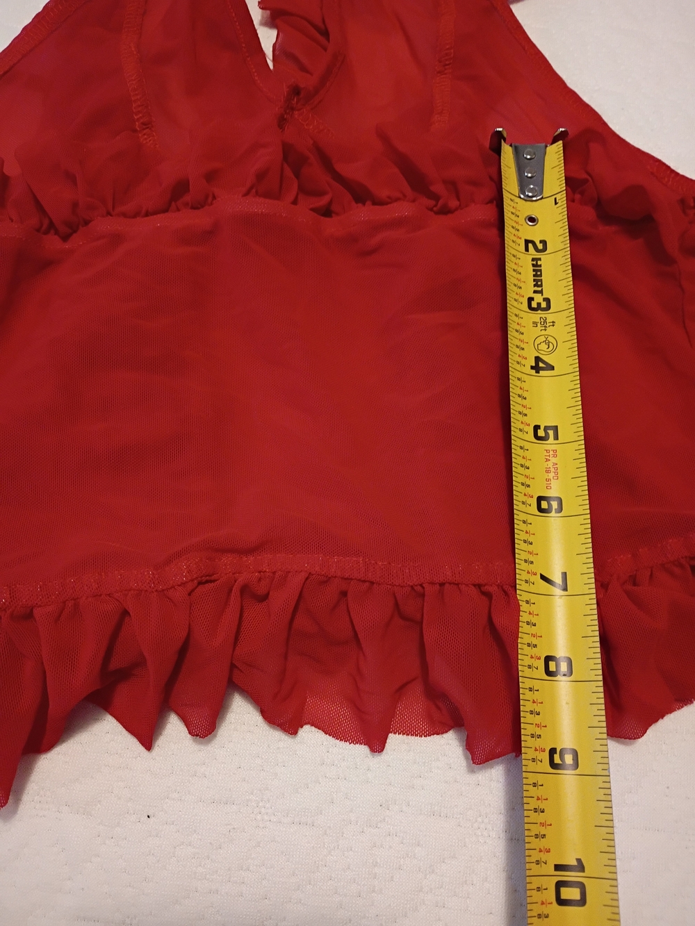 Red Ruffle Halter Top - Picture 3 of 4